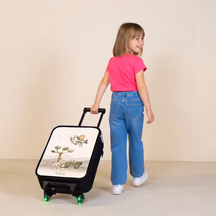 Dieren op safari Kinderkoffer - Zwart klein -sfeer1