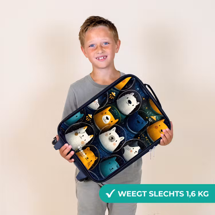 Dieren - Sterren - Planeten - Astronaut Kinderkoffer - Zwart klein -sfeer4_NL