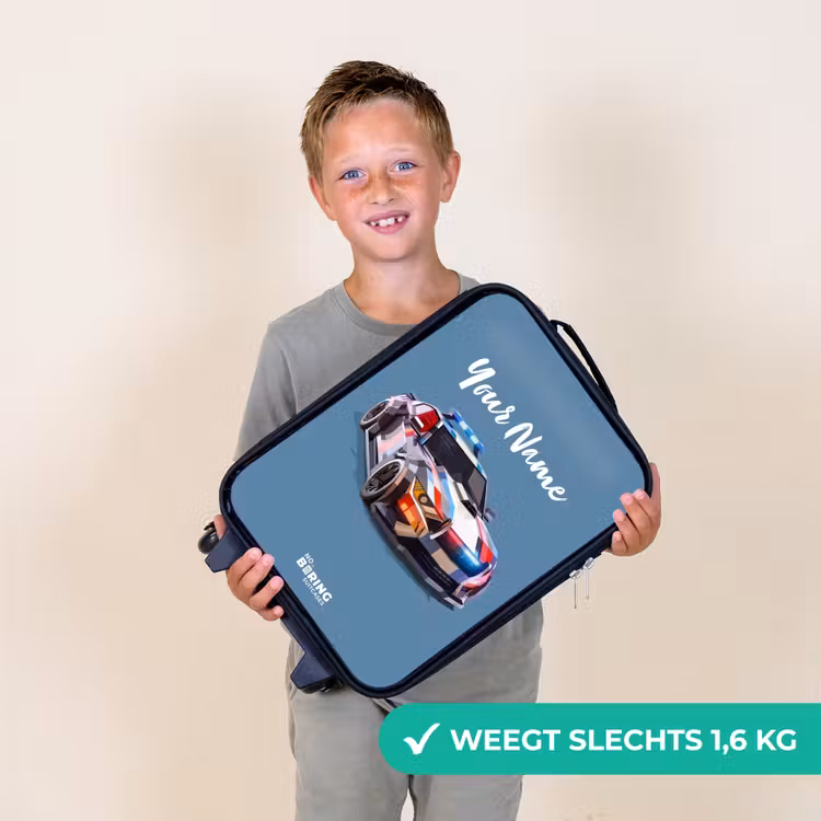 Pijlsnelle politieauto Kinderkoffer - Zwart klein -sfeer4_NL