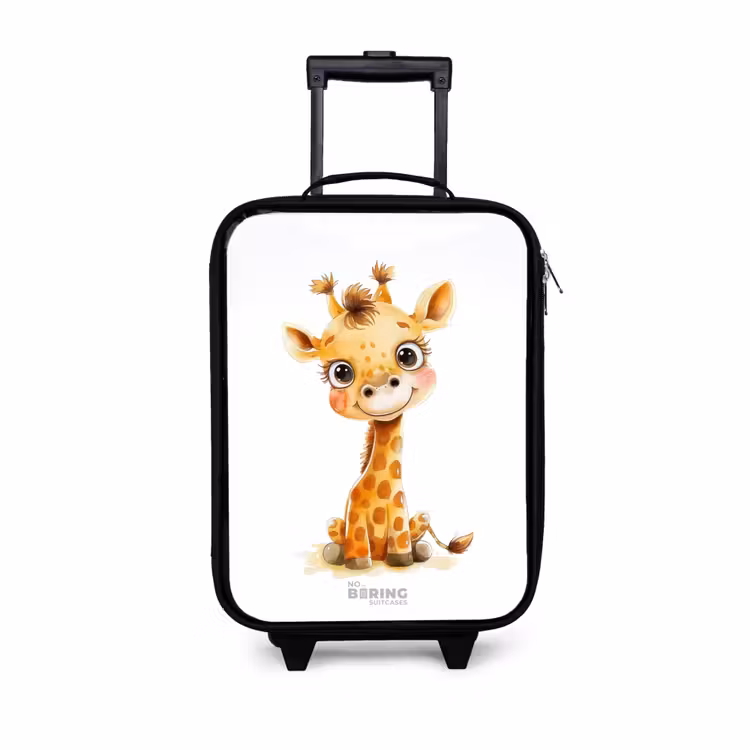 Baby giraffe Kinderkoffer - Zwart klein -3d