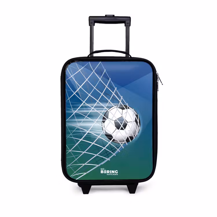 Bal in het goal Kinderkoffer - Zwart klein -3d