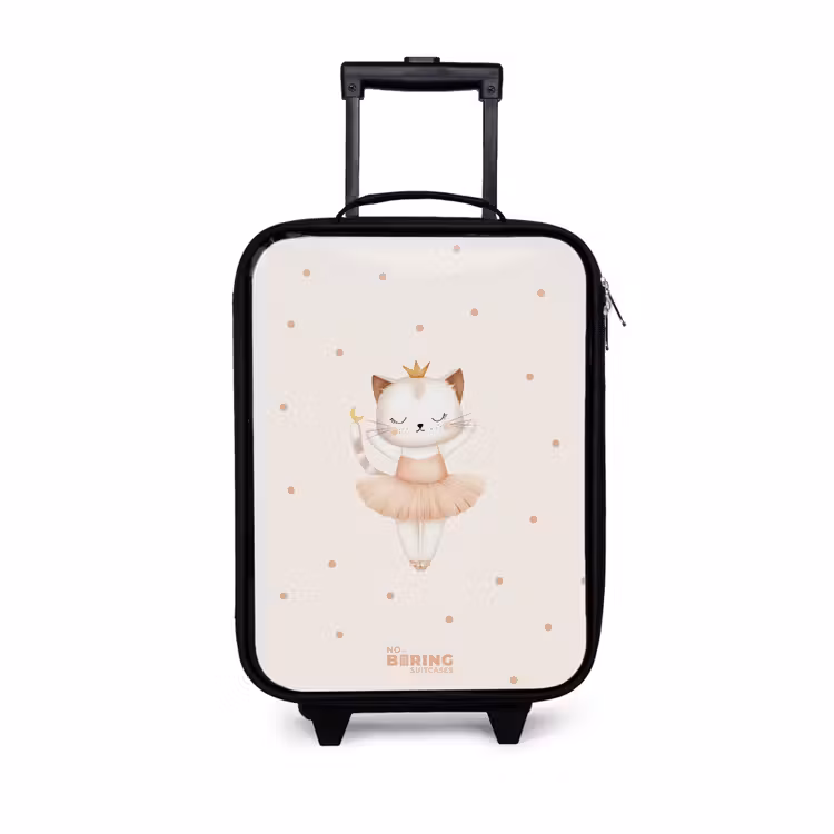 Ballerina kitten in beige kleuren Kinderkoffer - Zwart klein -3d