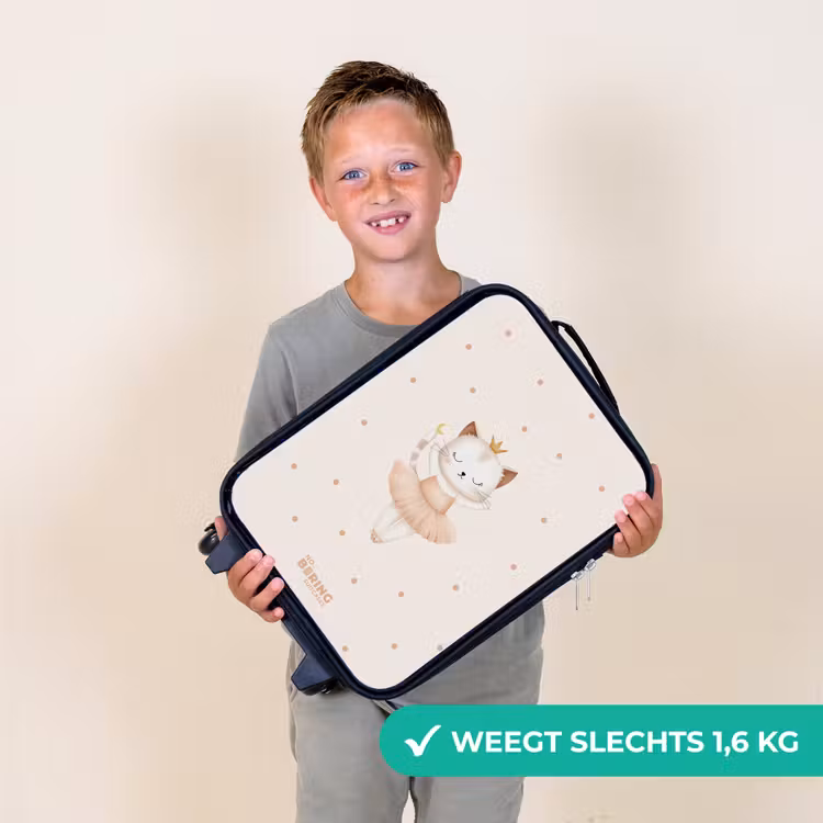 Ballerina kitten in beige kleuren Kinderkoffer - Zwart klein -sfeer4_NL