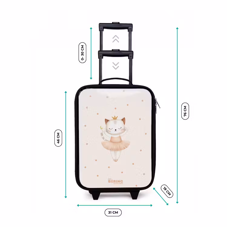 Ballerina kitten in beige kleuren Kinderkoffer - Zwart klein -productfoto_formaten