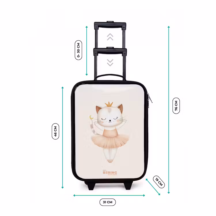 Ballerina kitten in beige kleuren Kinderkoffer - Zwart klein -productfoto_formaten