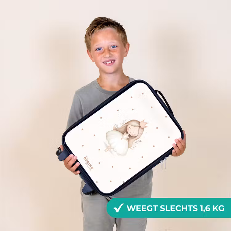 Ballerina prinses tussen beige stippen Kinderkoffer - Zwart klein -sfeer4_NL