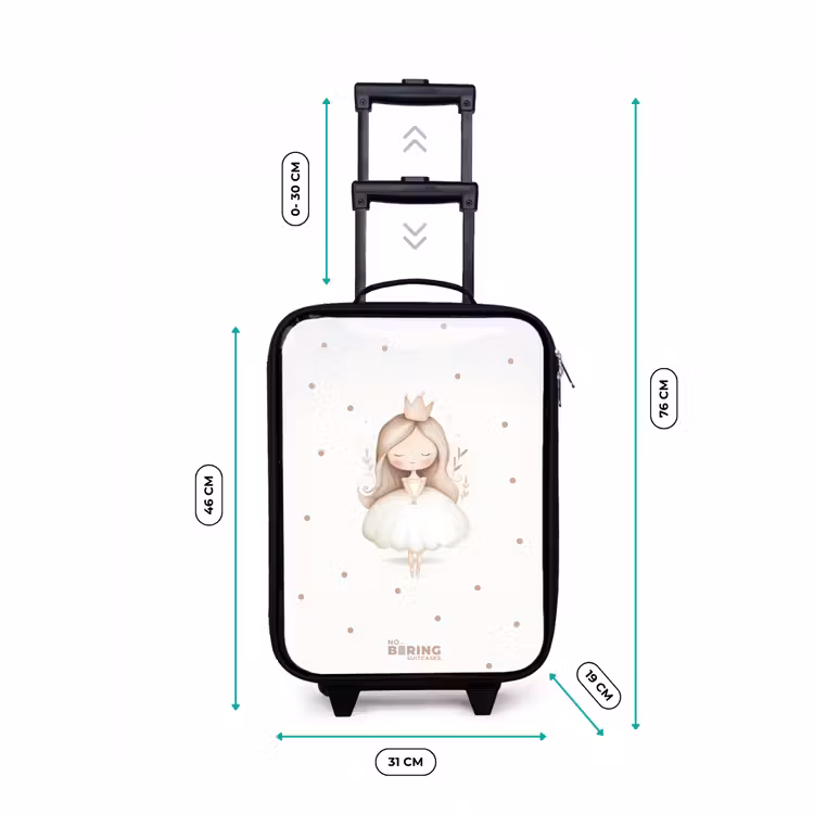 Ballerina prinses tussen beige stippen Kinderkoffer - Zwart klein -productfoto_formaten