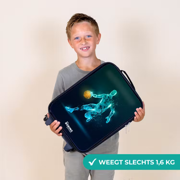 Basketbalspeler in neon dribbelactie Kinderkoffer - Zwart klein -sfeer4_NL