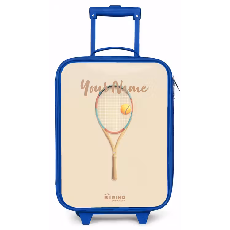 Een tennisracket in beige tinten Kinderkoffer - Blauw klein -zz3dotto