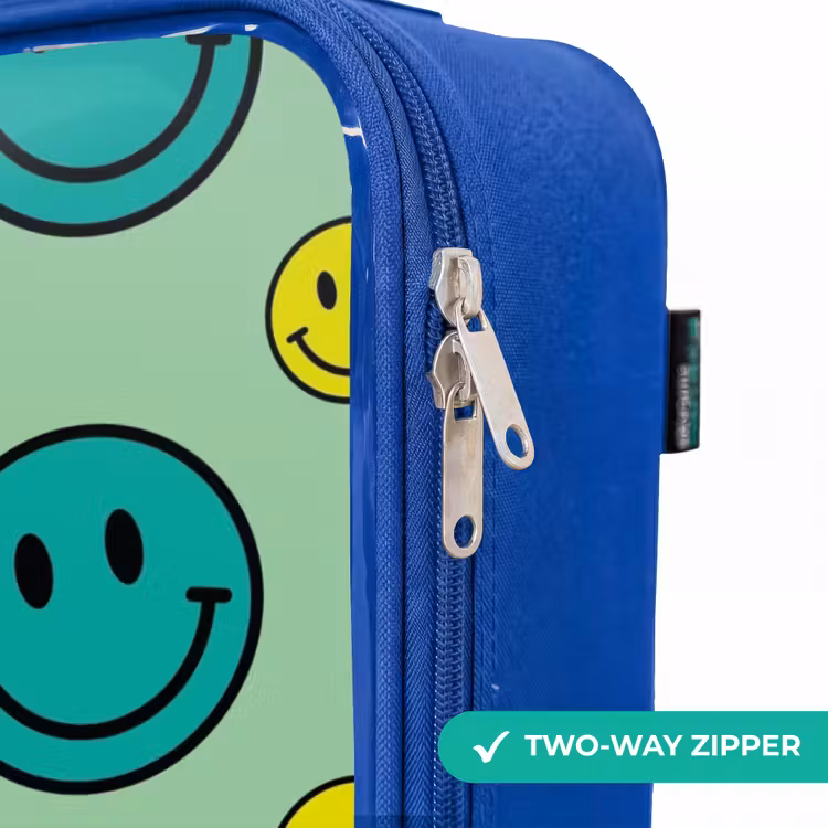 All smiles groen Kinderkoffer - Blauw klein -rits_EN