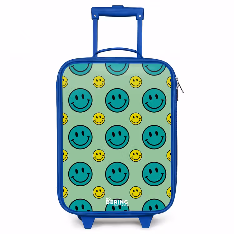 All smiles groen Kinderkoffer - Blauw klein -3d