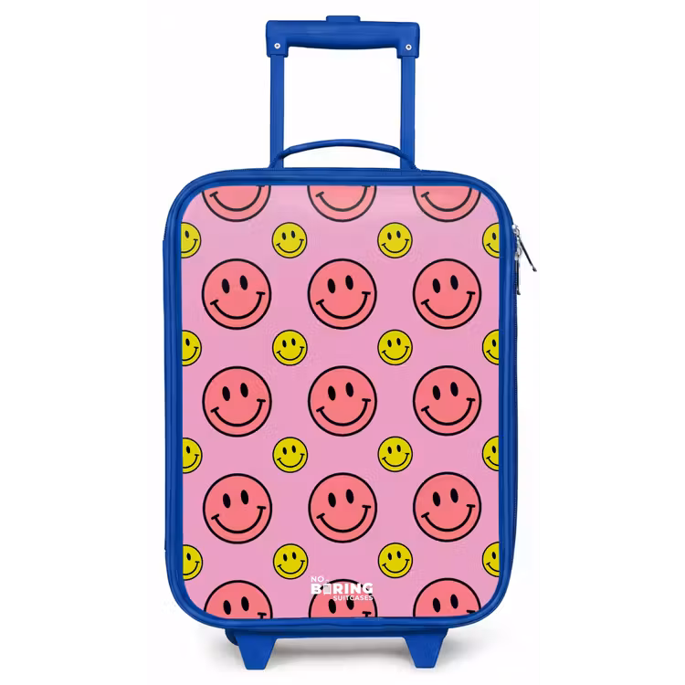 All smiles roze Kinderkoffer - Blauw klein -zz3dotto
