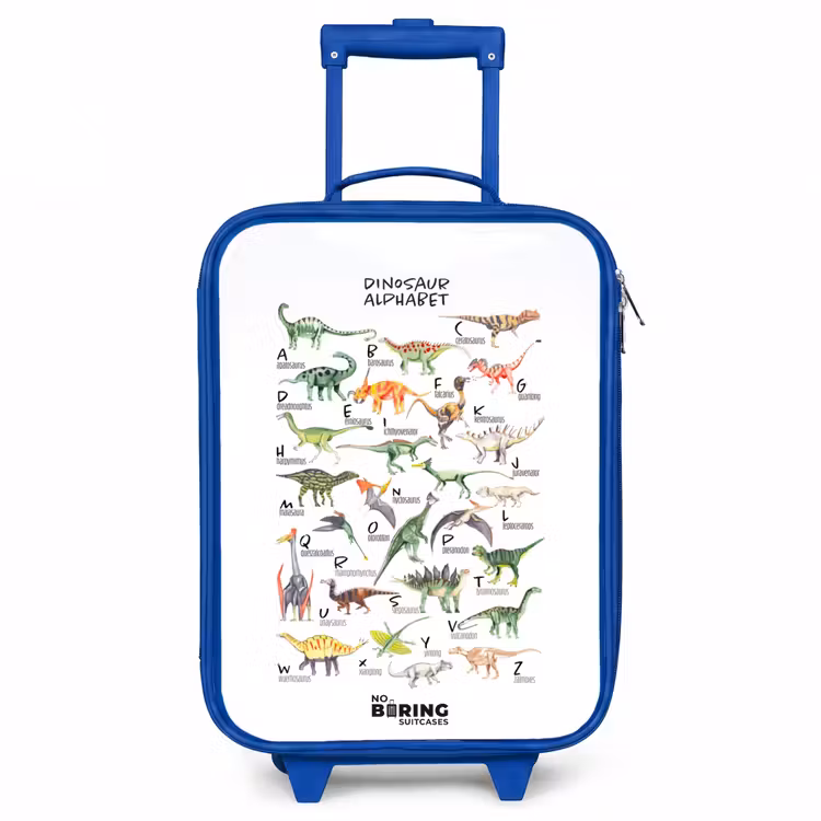 Alfabet van dino's Kinderkoffer - Blauw klein -3d