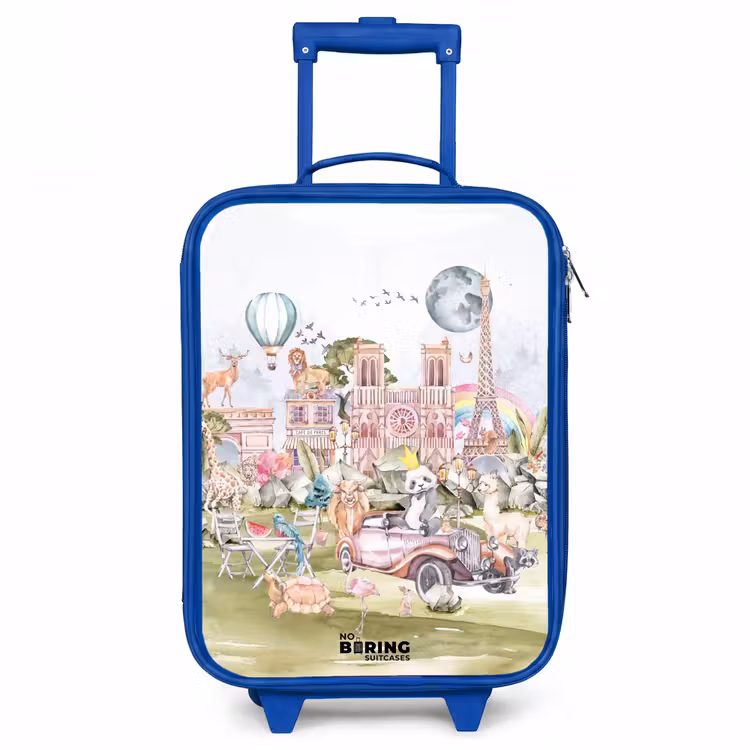 Dierlijke fantasiestad Kinderkoffer - Blauw klein -3d