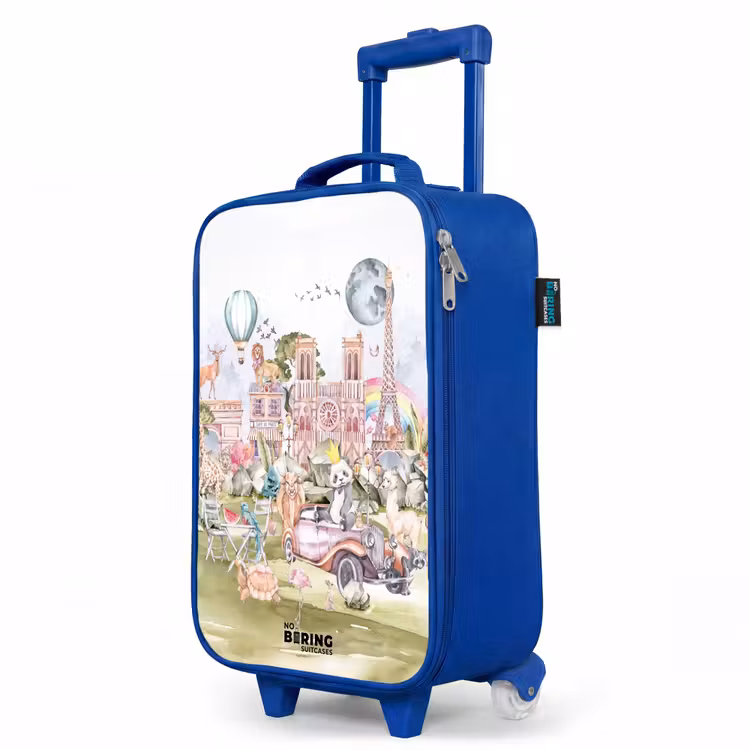 Dierlijke fantasiestad Kinderkoffer - Blauw klein -productfoto_schuin