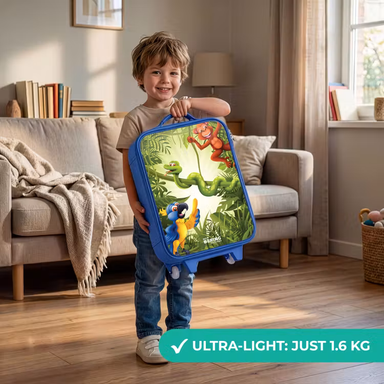 Dieren in de jungle Kinderkoffer - Blauw klein -sfeer2_EN
