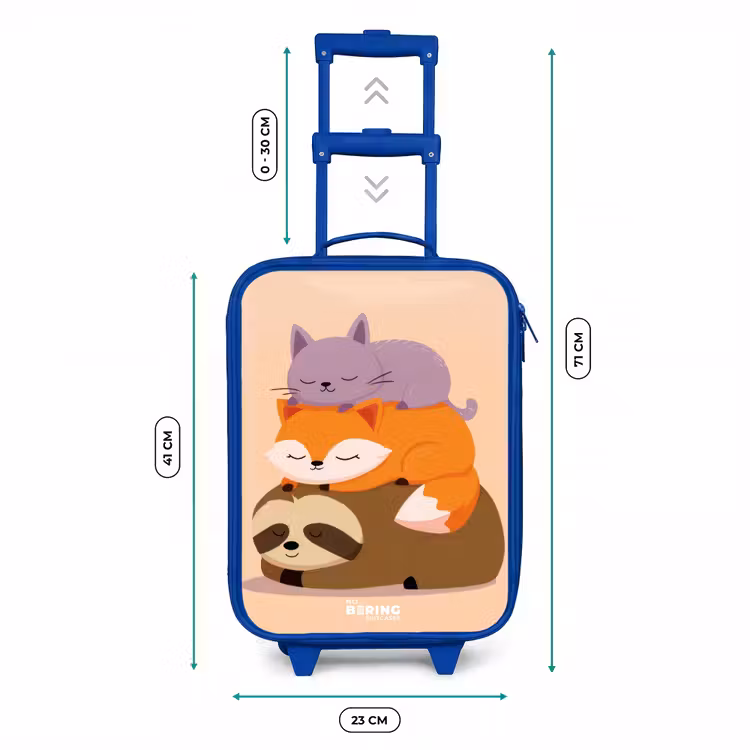 Dieren - Slapen - Samen Kinderkoffer - Blauw klein -productfoto_formaten