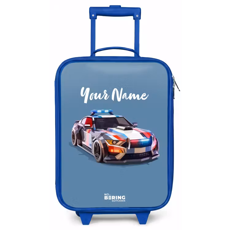 Pijlsnelle politieauto Kinderkoffer - Blauw klein -zz3dotto