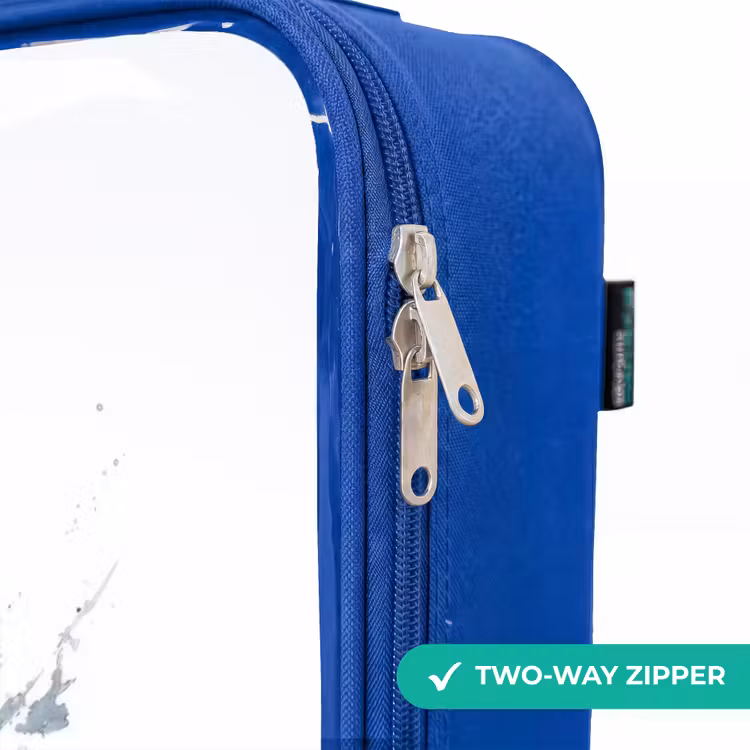 Aanvallende haai in waterverf Kinderkoffer - Blauw klein -rits_EN
