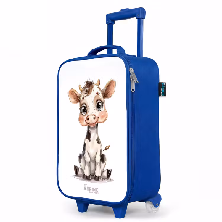 Baby koe Kinderkoffer - Blauw klein -productfoto_schuin