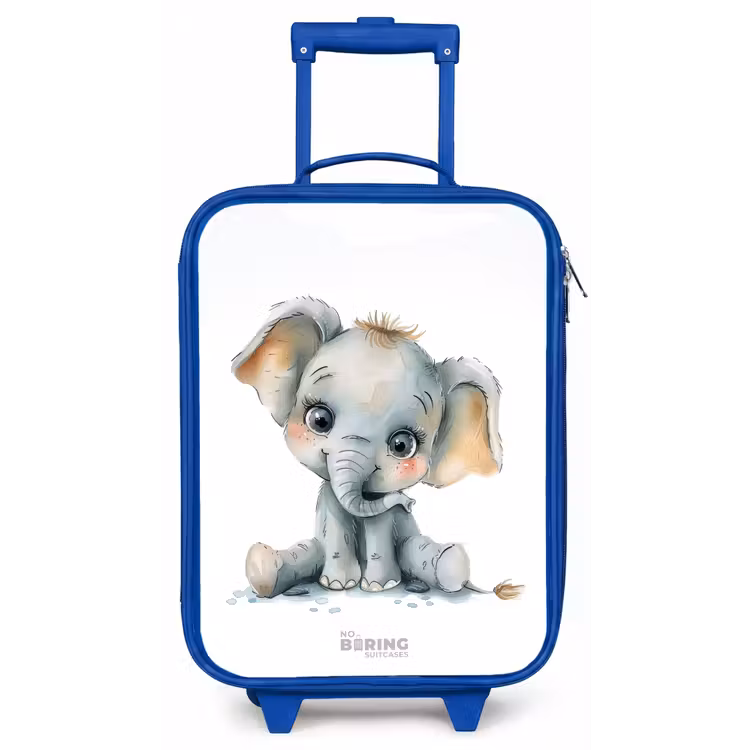 Baby olifant Kinderkoffer - Blauw klein -zz3dotto