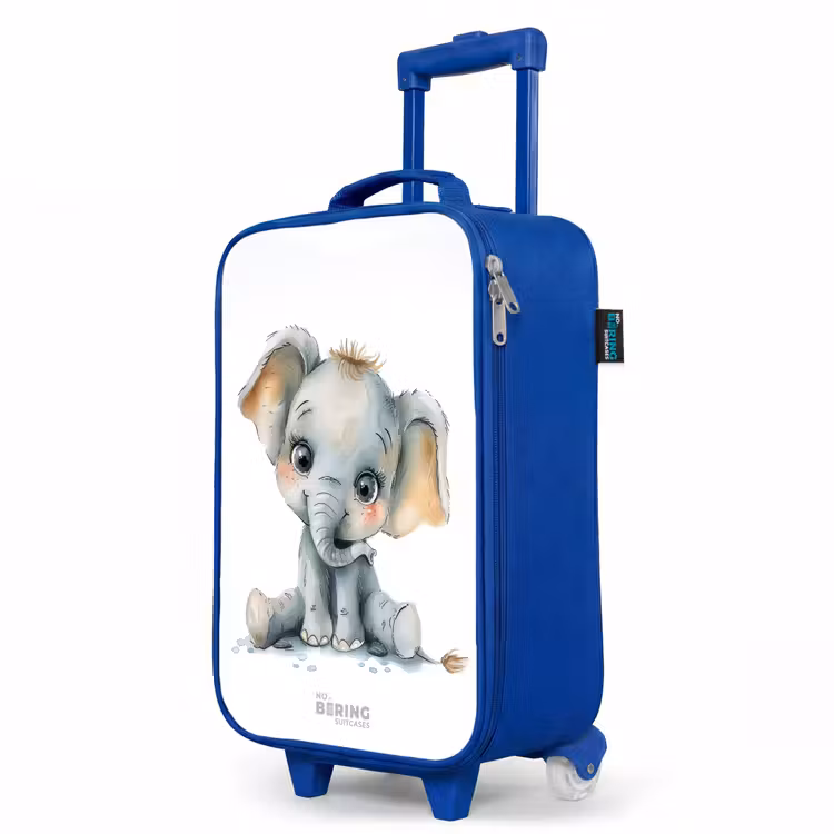 Baby olifant Kinderkoffer - Blauw klein -productfoto_schuin