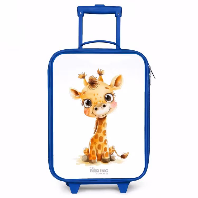 Baby giraffe Kinderkoffer - Blauw klein -3d