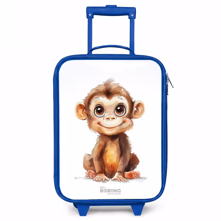 Baby aap Kinderkoffer - Blauw klein -3d