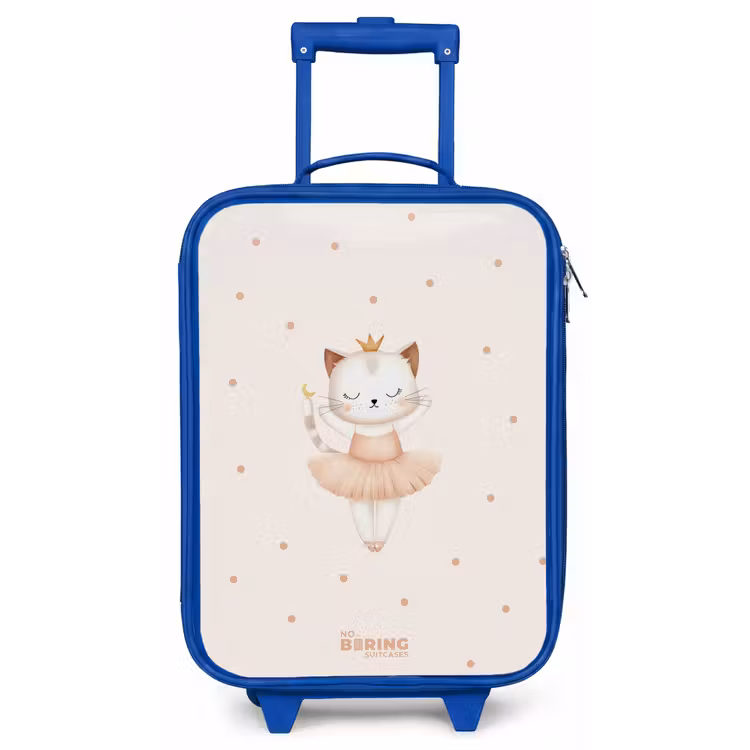 Ballerina kitten in beige kleuren Kinderkoffer - Blauw klein -zz3dotto