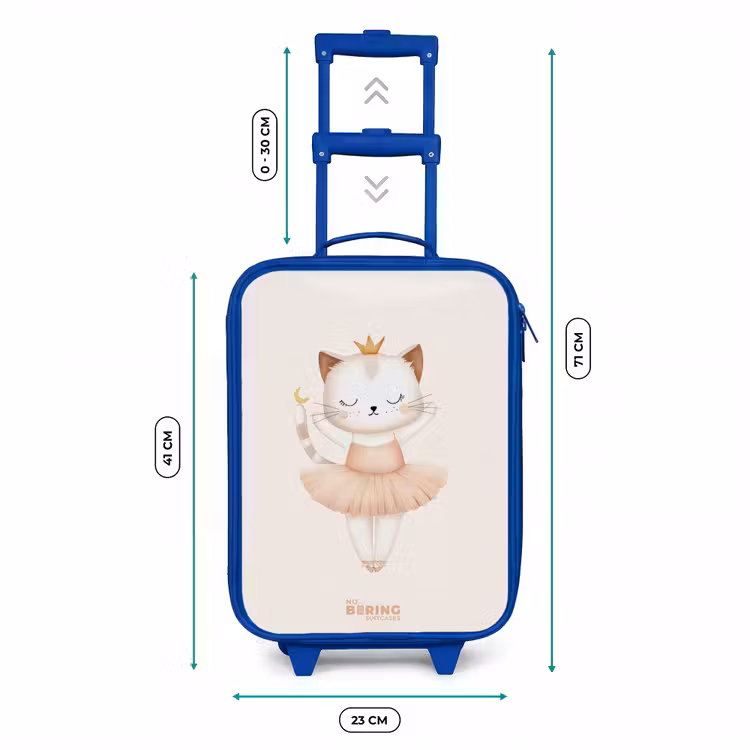 Ballerina kitten in beige kleuren Kinderkoffer - Blauw klein -productfoto_formaten