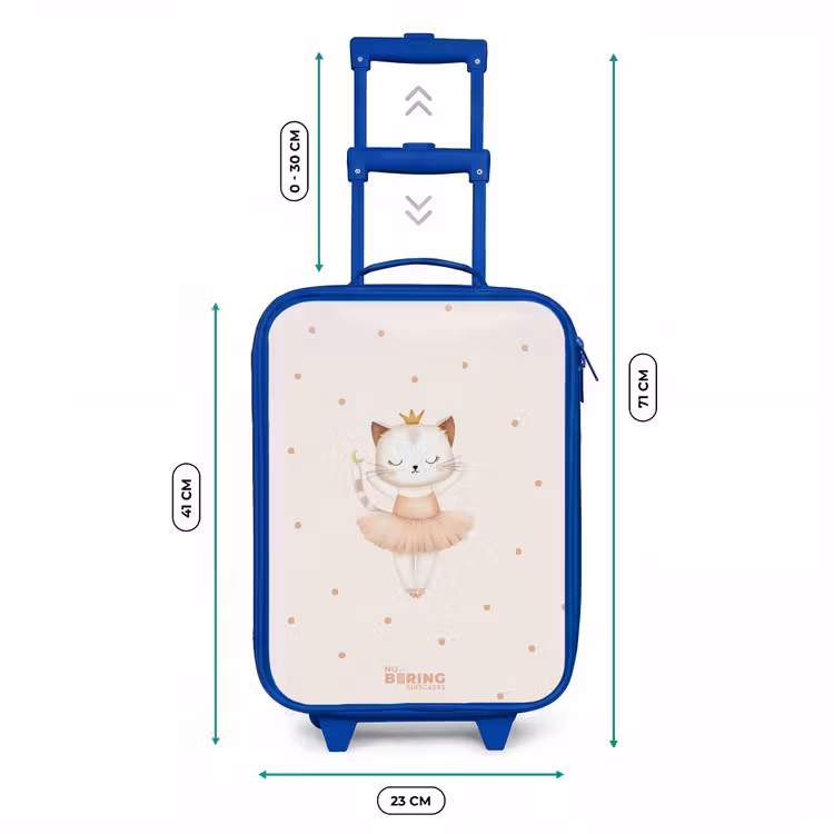 Ballerina kitten in beige kleuren Kinderkoffer - Blauw klein -productfoto_formaten