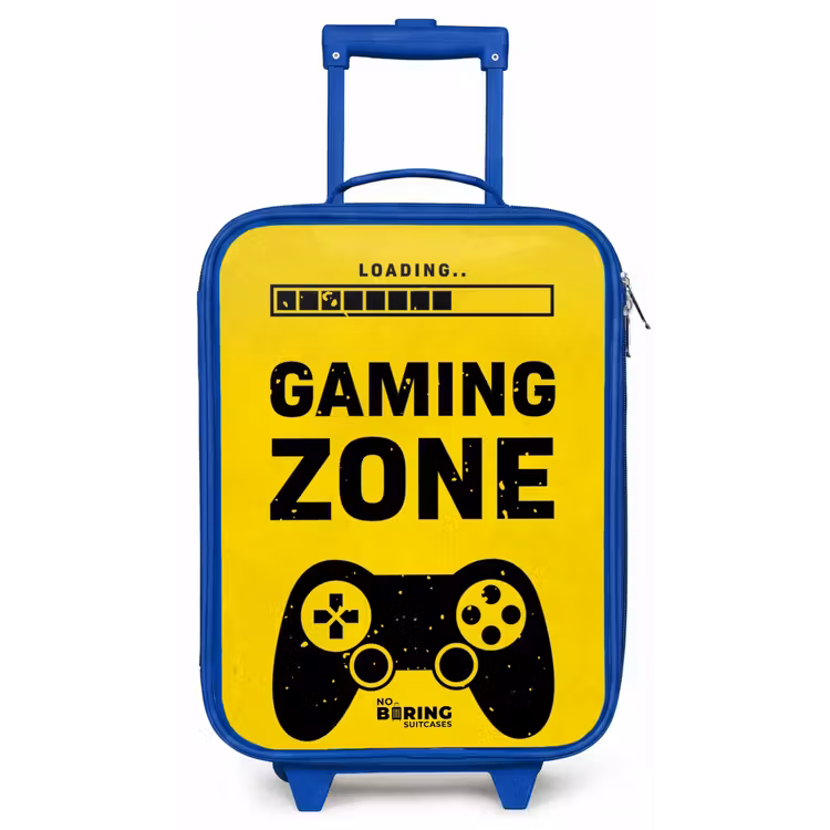 Zwart-geel met gaming zone Kinderkoffer - Blauw klein -zz3dotto
