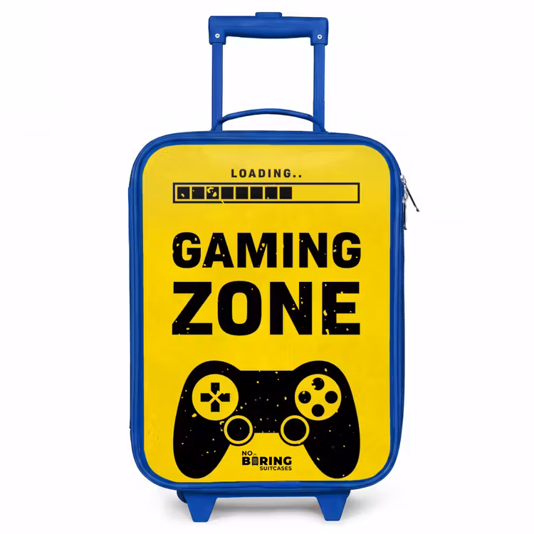 Zwart-geel met gaming zone Kinderkoffer - Blauw klein -3d