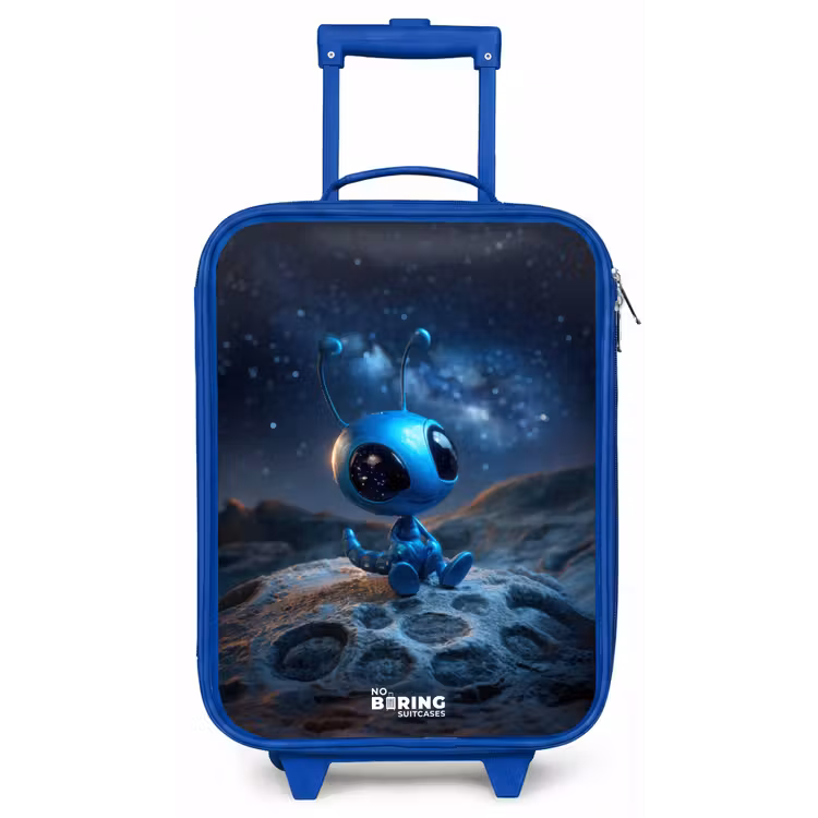 Blauw buitenaards wezentje onder sterrenhemel Kinderkoffer - Blauw klein -zz3dotto