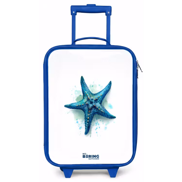 Blauwe Zeester op Witte Achtergrond Kinderkoffer - Blauw klein -zz3dotto