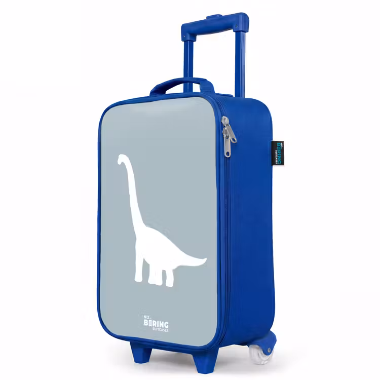 Blauw met Brachiosaurus dino Kinderkoffer - Blauw klein -productfoto_schuin