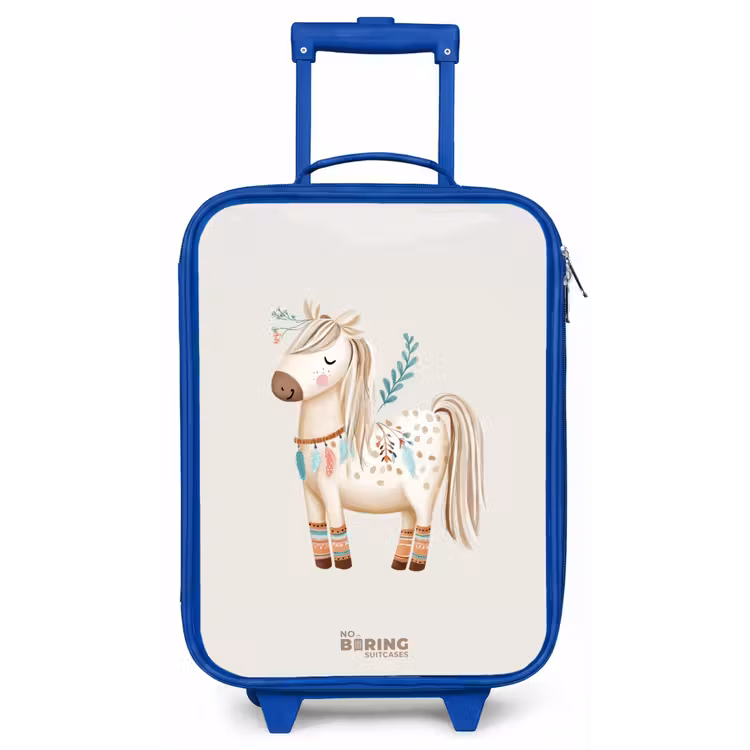 Bohemian paard in beige tinten Kinderkoffer - Blauw klein -zz3dotto