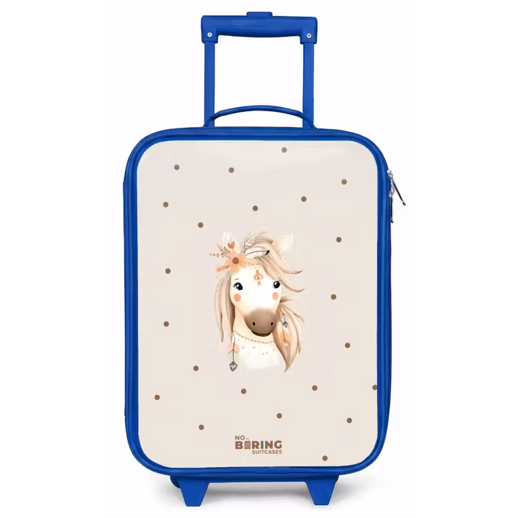 Bohemian paard in pastel kleuren Kinderkoffer - Blauw klein -zz3dotto