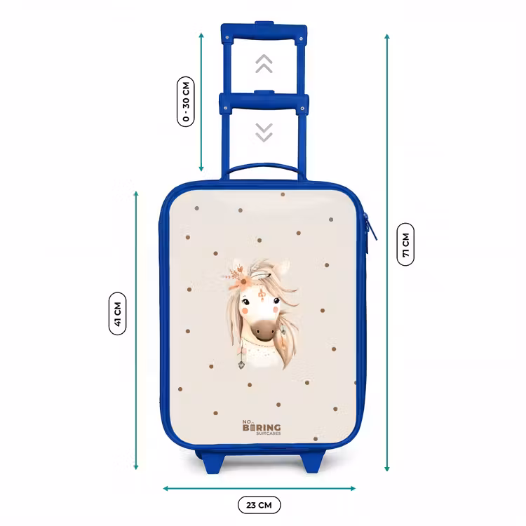 Bohemian paard in pastel kleuren Kinderkoffer - Blauw klein -productfoto_formaten