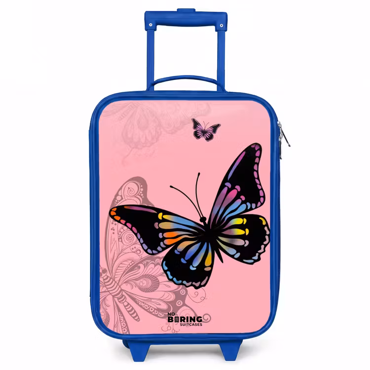Bubblegum butterfly Kinderkoffer - Blauw klein -3d