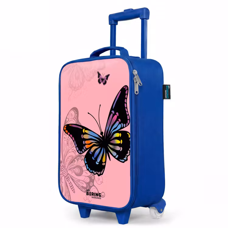 Bubblegum butterfly Kinderkoffer - Blauw klein -productfoto_schuin