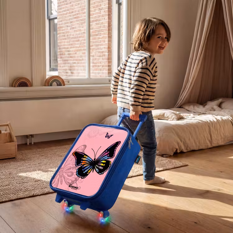 Bubblegum butterfly Kinderkoffer - Blauw klein -sfeer1