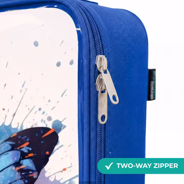 Vlinderexplosie Kinderkoffer - Blauw klein -rits_EN