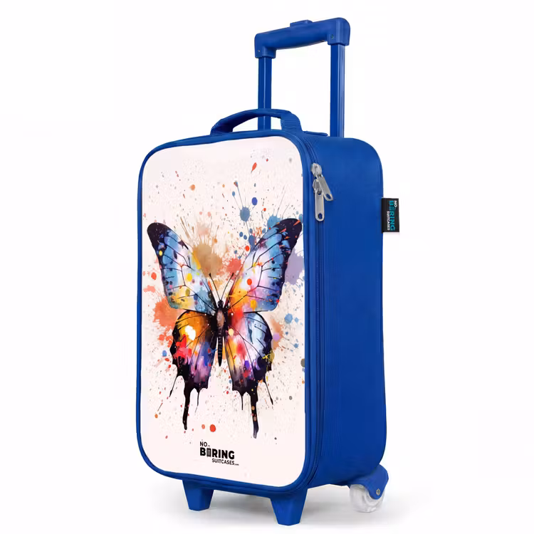 Vlinderexplosie Kinderkoffer - Blauw klein -productfoto_schuin
