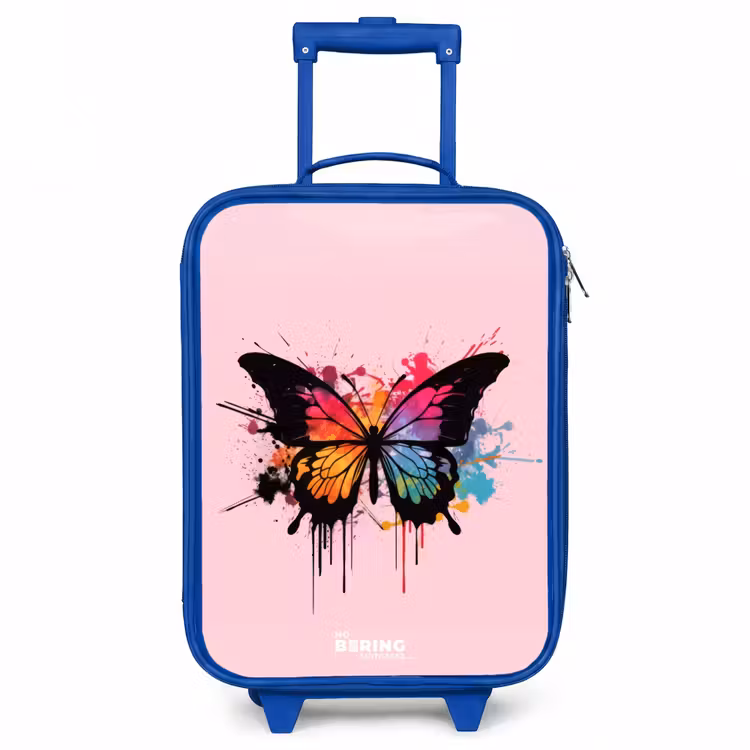Vlinderverf Kinderkoffer - Blauw klein -3d
