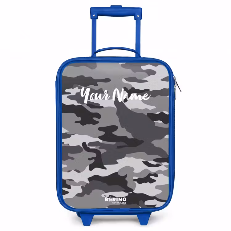 Camogrijs Kinderkoffer - Blauw klein -3d