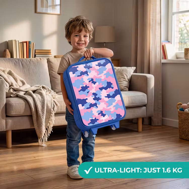 Camouflage - Roze - Blauw Kinderkoffer - Blauw klein -sfeer2_EN