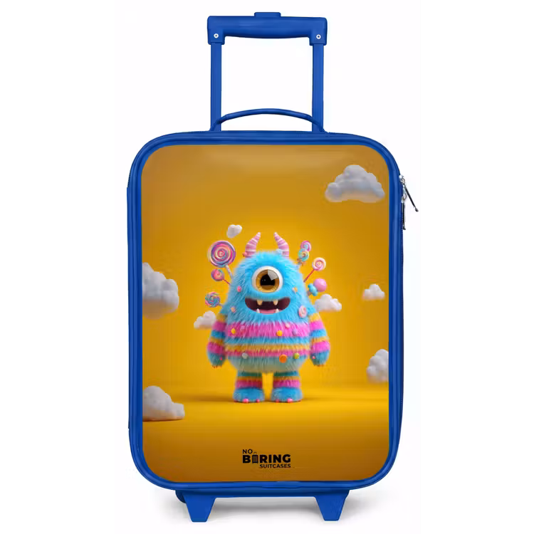 Snoep - Monster - Regenboog Kinderkoffer - Blauw klein -zz3dotto