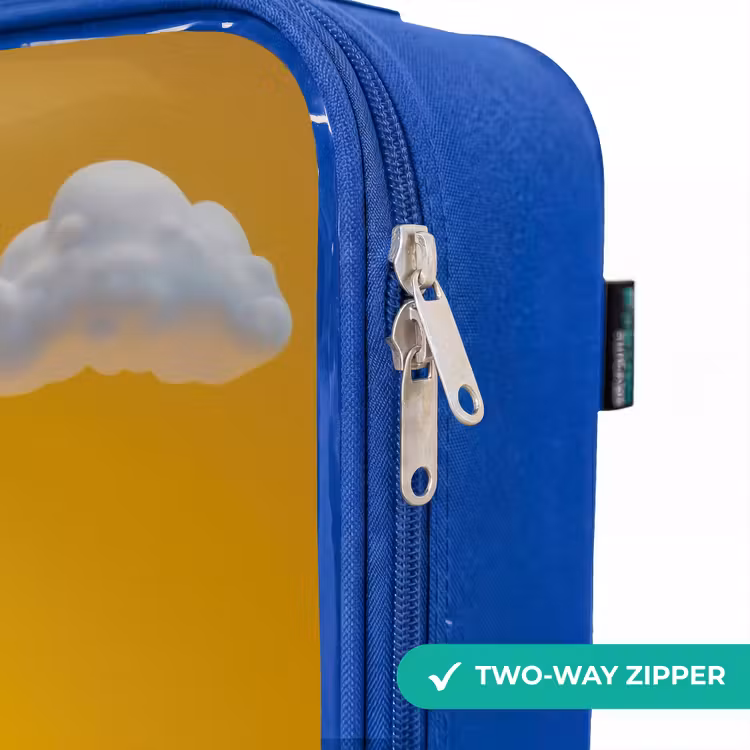 Snoep - Monster - Regenboog Kinderkoffer - Blauw klein -rits_EN