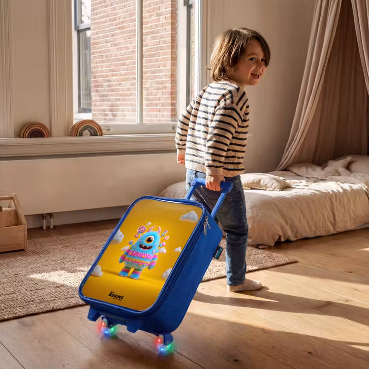 Snoep - Monster - Regenboog Kinderkoffer - Blauw klein -sfeer1
